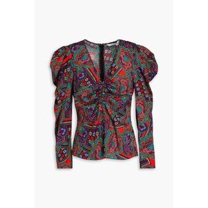 VERONICA BEARD Simmons paisley-print silk-blend jacquard blouse Size 4